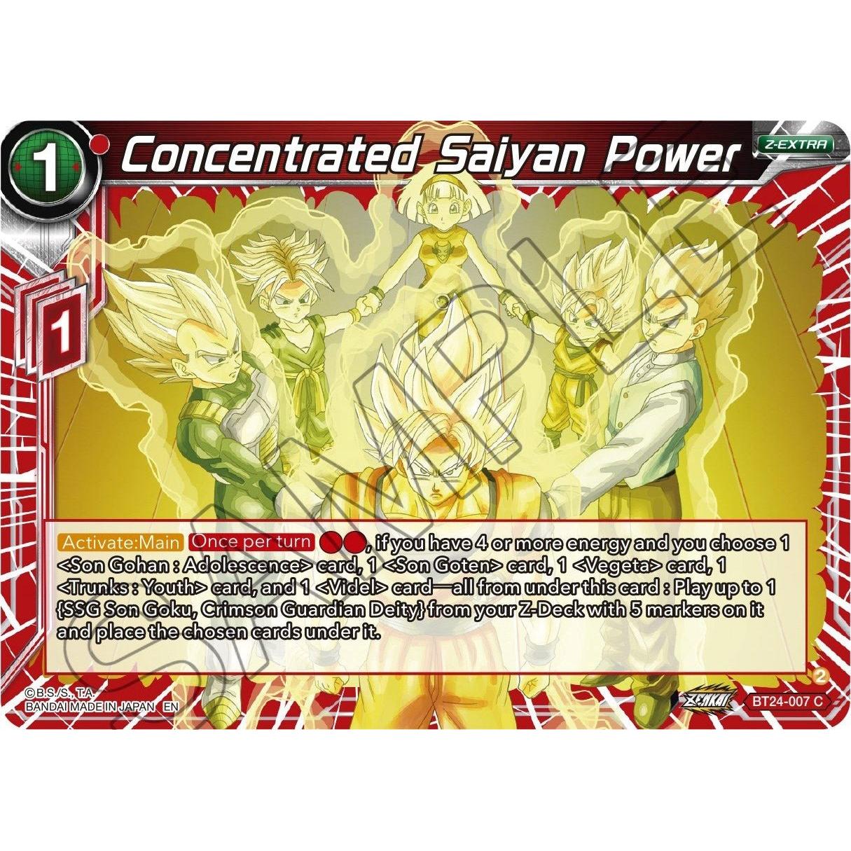 Dragon Ball Super: Masters Concentrated Saiyan Power (BT24 - 007) (Beyond Generations) by LAB7 Malta, Europe