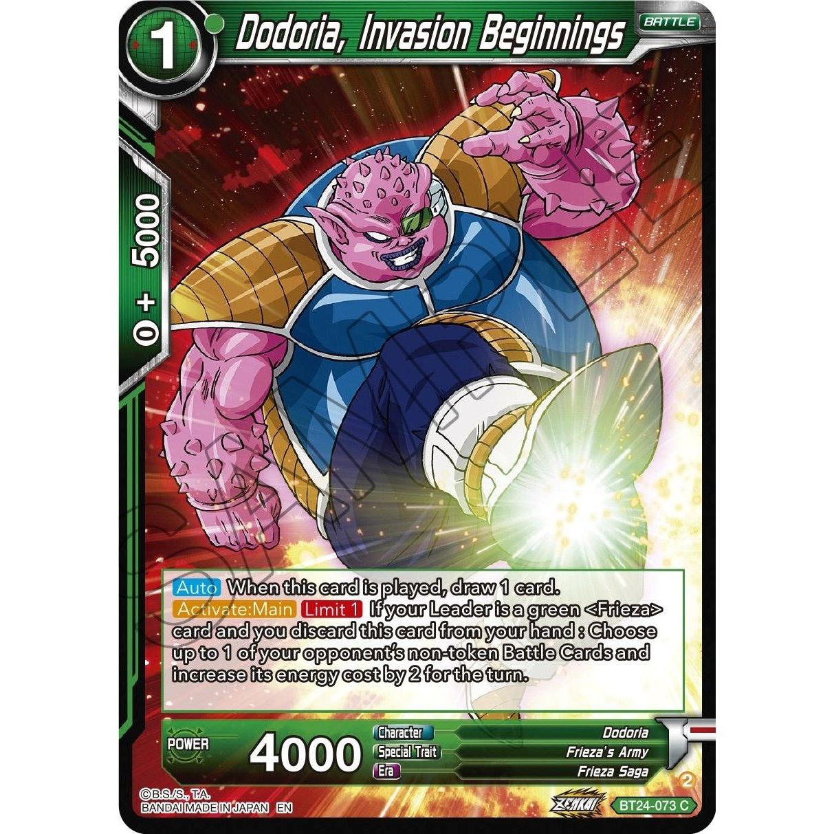 Dragon Ball Super: Masters Dodoria, Invasion Beginnings (BT24 - 073) (Beyond Generations) by LAB7 Malta, Europe