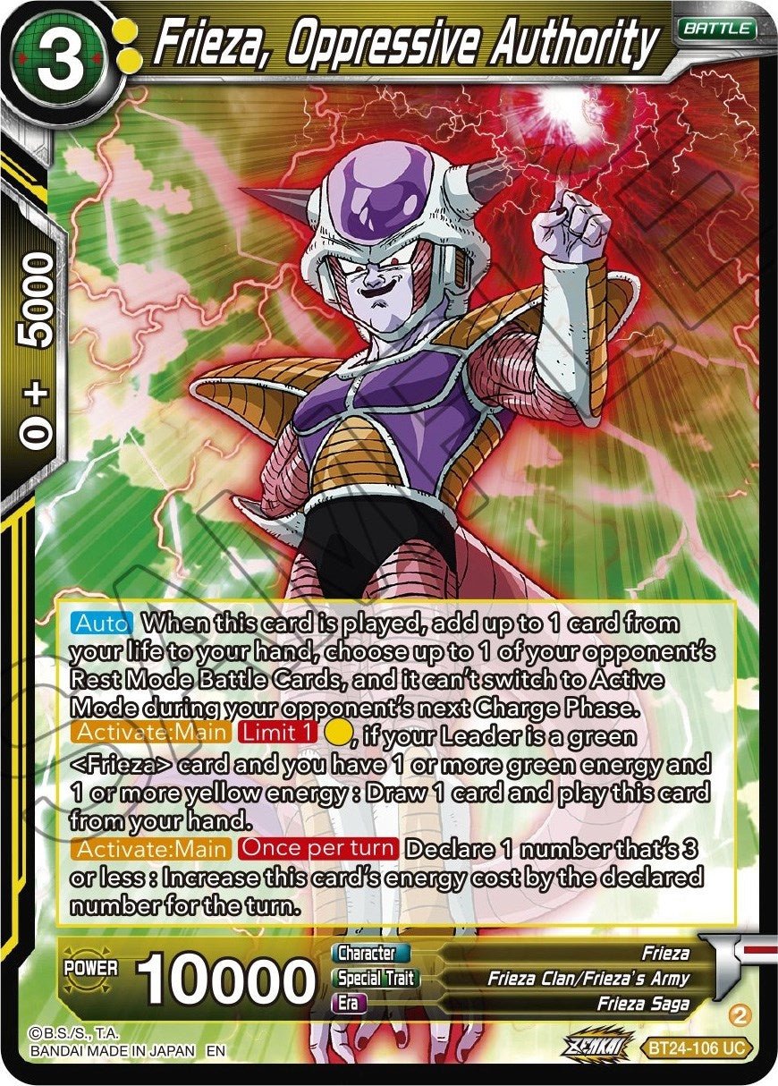 Dragon Ball Super: Masters - Frieza, Oppressive Authority (BT24 - 106) (Beyond Generations)