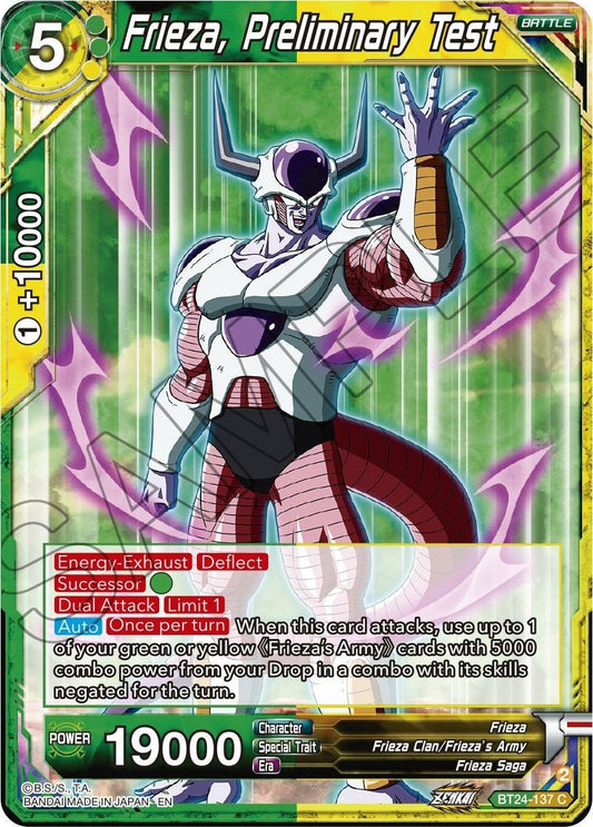 Dragon Ball Super: Masters - Frieza, Preliminary Test (BT24 - 137) (Beyond Generations)