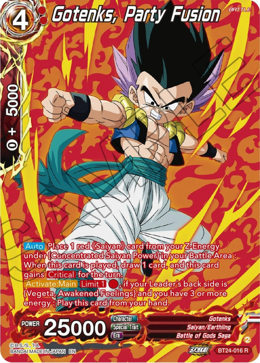 Dragon Ball Super: Masters - Gotenks, Party Fusion (Collector Booster Silver) (BT24 - 016) (Beyond Generations)