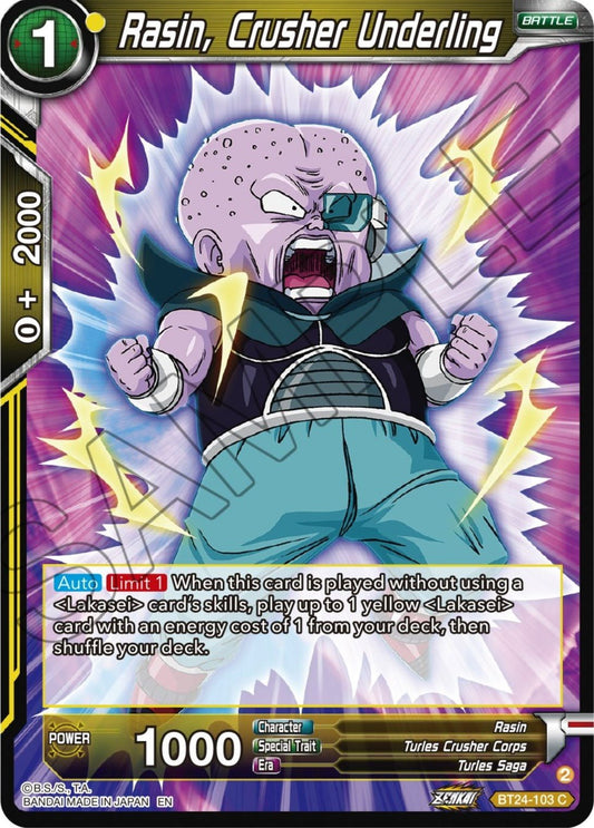 Dragon Ball Super: Masters - Rasin, Crusher Underling (BT24 - 103) (Beyond Generations)
