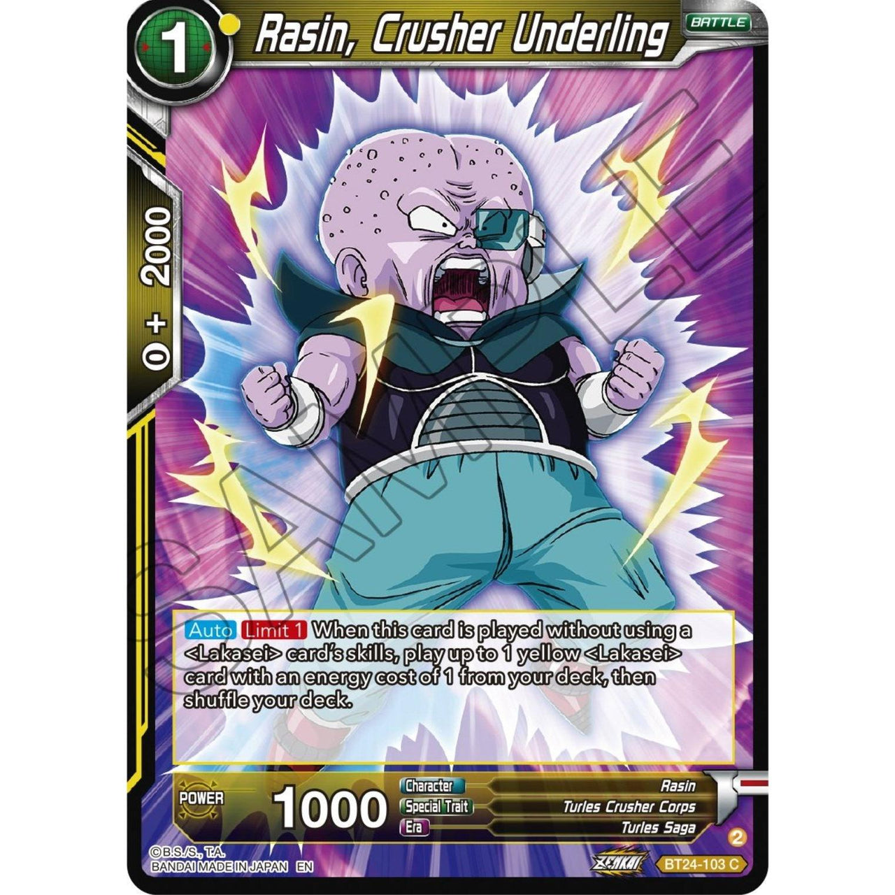 Dragon Ball Super: Masters Rasin, Crusher Underling (BT24 - 103) (Beyond Generations) by LAB7 Malta, Europe