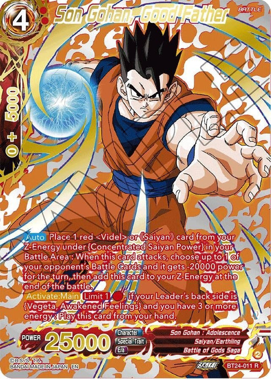 Dragon Ball Super: Masters - Son Gohan, Good Father (Collector Booster Gold) (BT24 - 011) (Beyond Generations)