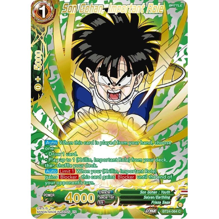 Dragon Ball Super: Masters Son Gohan, Important Role (Collector Booster Gold) (BT24 - 064) (Beyond Generations) by LAB7 Malta, Europe