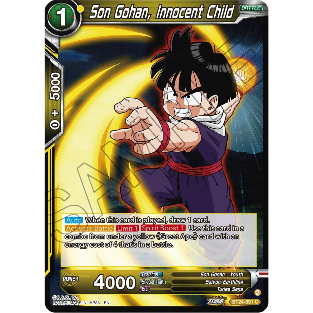 Dragon Ball Super: Masters Son Gohan, Innocent Child (BT24 - 091) (Beyond Generations) by LAB7 Malta, Europe