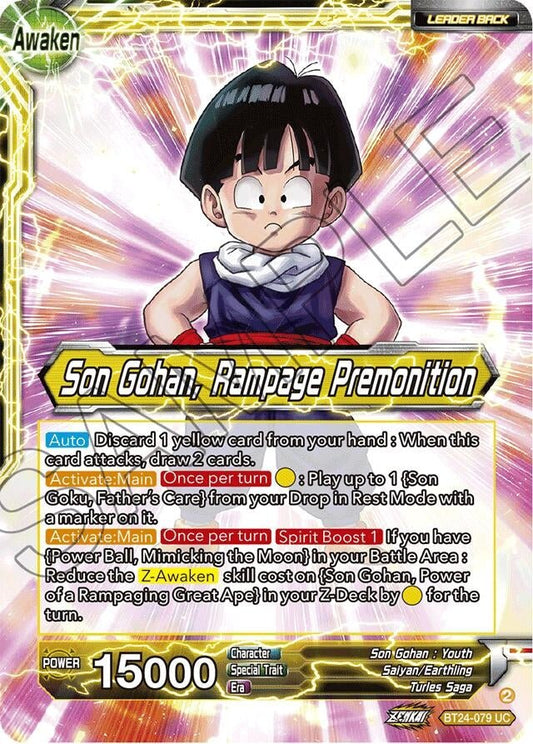 Dragon Ball Super: Masters - Son Gohan // Son Gohan, Rampage Premonition (Collector Booster Foil) (BT24 - 079) (Beyond Generations)