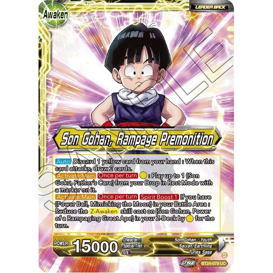 Dragon Ball Super: Masters Son Gohan // Son Gohan, Rampage Premonition (Collector Booster Foil) (BT24 - 079) (Beyond Generations) by LAB7 Malta, Europe
