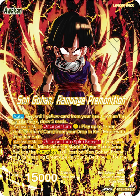 Dragon Ball Super: Masters - Son Gohan // Son Gohan, Rampage Premonition (SLR) (BT24 - 079) (Beyond Generations)