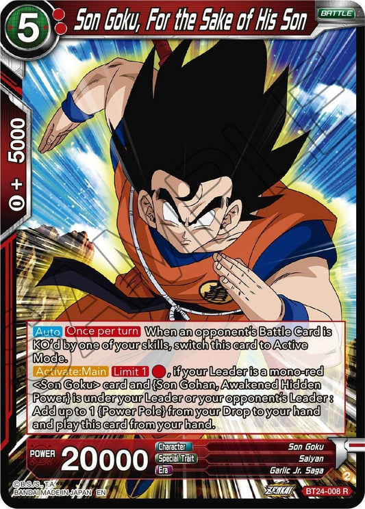 Dragon Ball Super: Masters - Son Goku, For the Sake of His Son (BT24 - 008) (Beyond Generations)