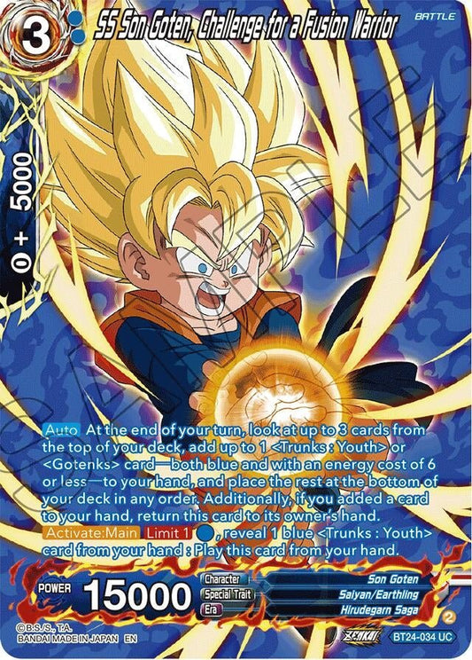 Dragon Ball Super: Masters - SS Son Goten, Challenge for a Fusion Warrior (Collector Booster Silver) (BT24 - 034) (Beyond Generations)