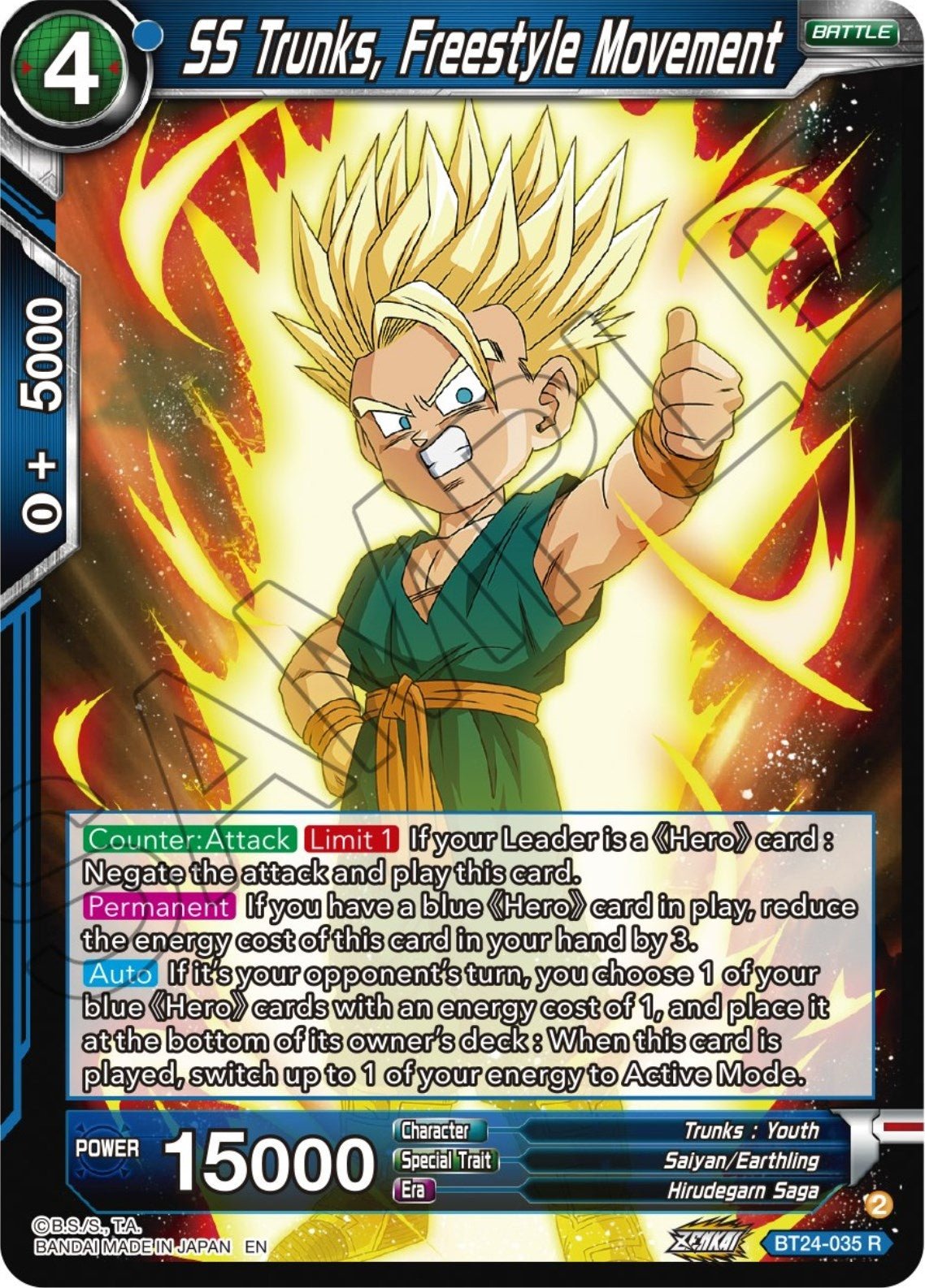 Dragon Ball Super: Masters - SS Trunks, Freestyle Movement (BT24 - 035) (Beyond Generations)
