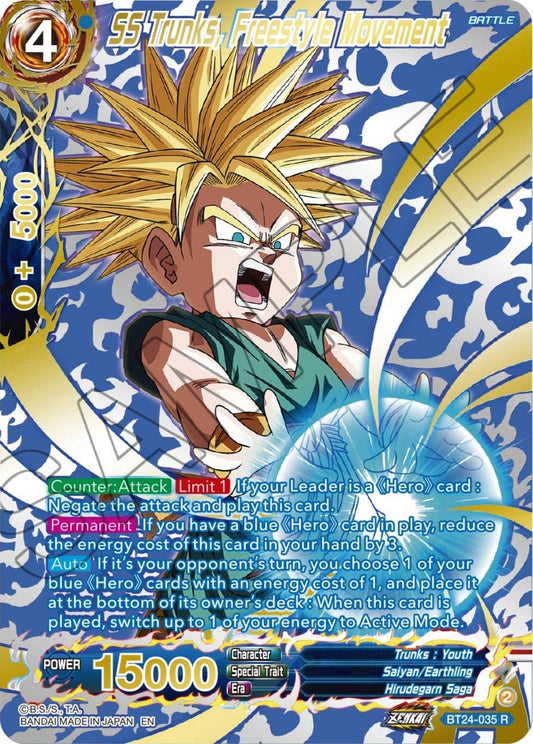 Dragon Ball Super: Masters - SS Trunks, Freestyle Movement (Collector Booster Gold) (BT24 - 035) (Beyond Generations)