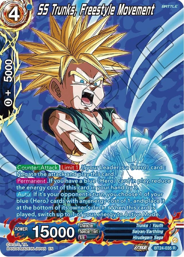 Dragon Ball Super: Masters - SS Trunks, Freestyle Movement (Collector Booster Silver) (BT24 - 035) (Beyond Generations)