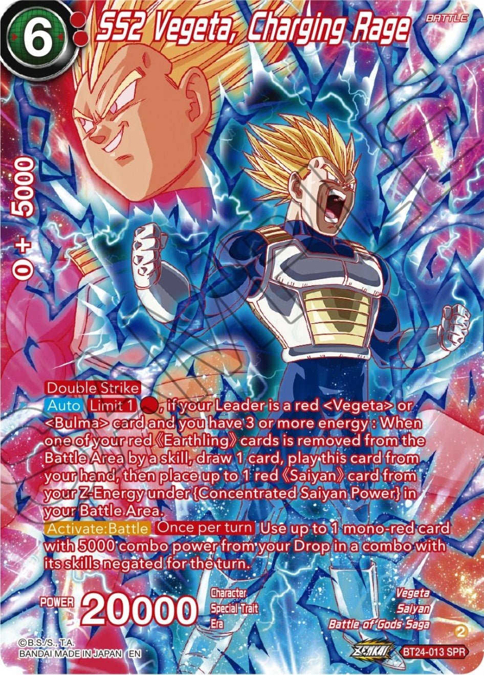Dragon Ball Super: Masters - SS2 Vegeta, Charging Rage (SPR) (BT24 - 013) (Beyond Generations)