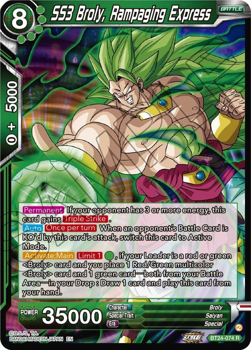Dragon Ball Super: Masters - SS3 Broly, Rampaging Express (BT24 - 074) (Beyond Generations)