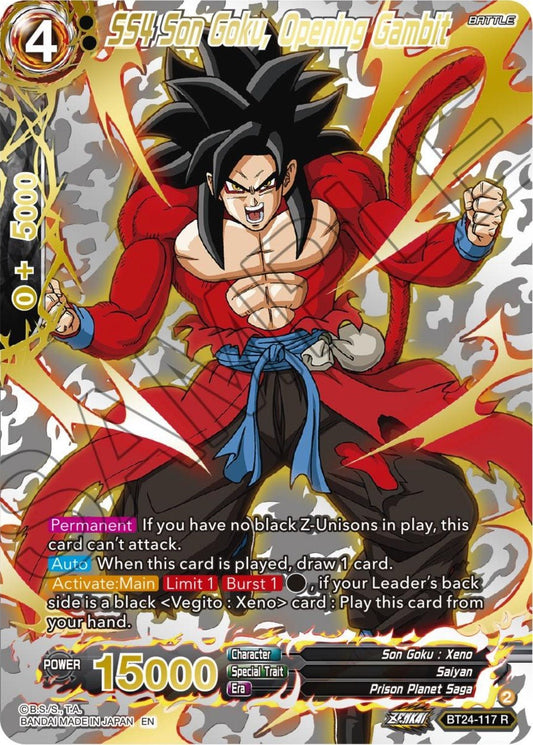 Dragon Ball Super: Masters - SS4 Son Goku, Opening Gambit (Collector Booster Gold) (BT24 - 117) (Beyond Generations)