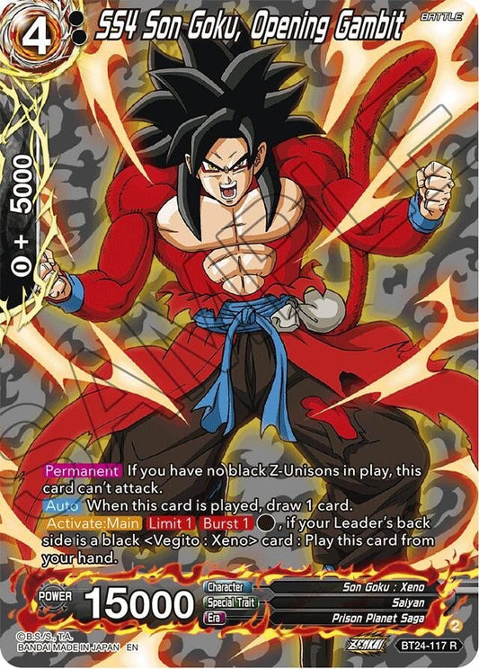 Dragon Ball Super: Masters - SS4 Son Goku, Opening Gambit (Collector Booster Silver) (BT24 - 117) (Beyond Generations)