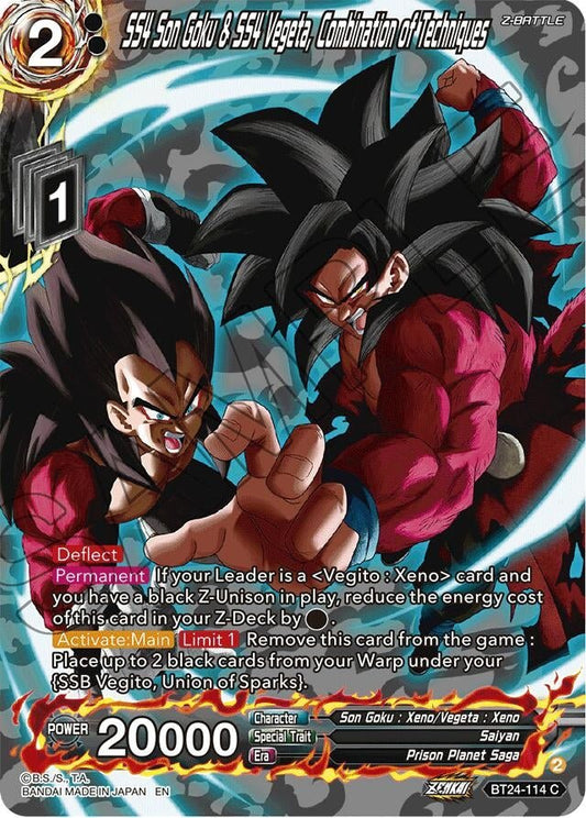 Dragon Ball Super: Masters - SS4 Son Goku & SS4 Vegeta, Combination of Techniques (Collector Booster Silver) (BT24 - 114) (Beyond Generations)
