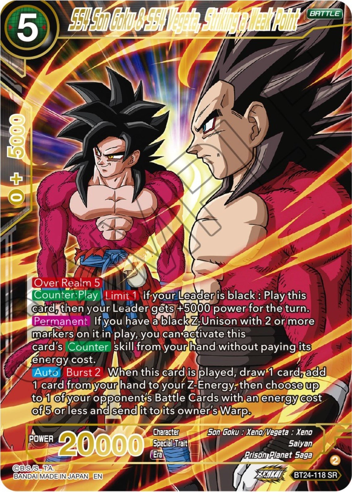 Dragon Ball Super: Masters - SS4 Son Goku & SS4 Vegeta, Striking a Weak Point (BT24 - 118) (Beyond Generations)