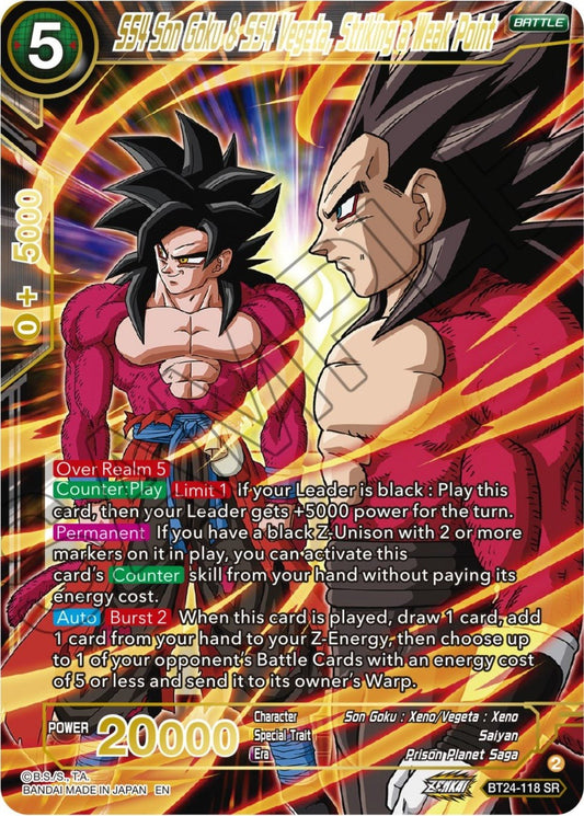 Dragon Ball Super: Masters - SS4 Son Goku & SS4 Vegeta, Striking a Weak Point (BT24 - 118) (Beyond Generations)