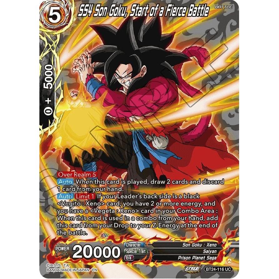 Dragon Ball Super: Masters SS4 Son Goku, Start of a Fierce Battle (Collector Booster Silver) (BT24 - 116) (Beyond Generations) by LAB7 Malta, Europe