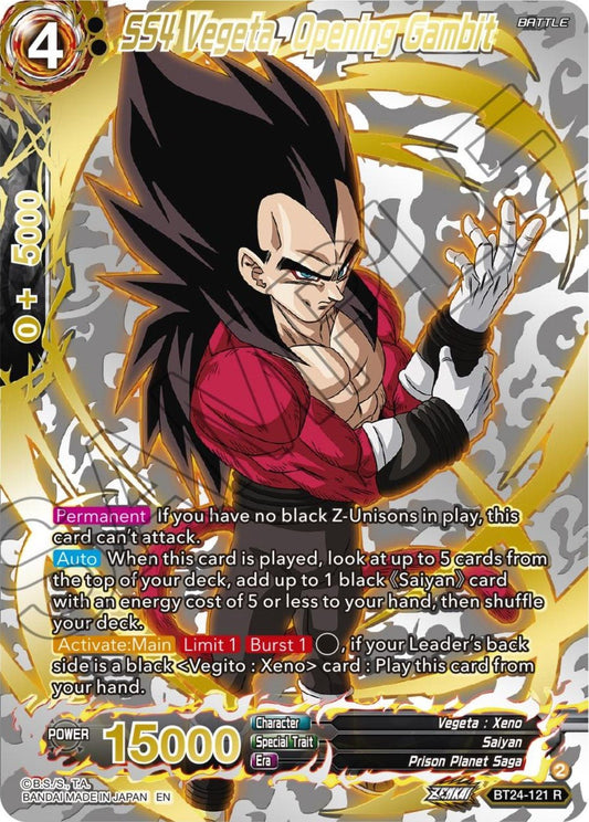 Dragon Ball Super: Masters - SS4 Vegeta, Opening Gambit (Collector Booster Gold) (BT24 - 121) (Beyond Generations)