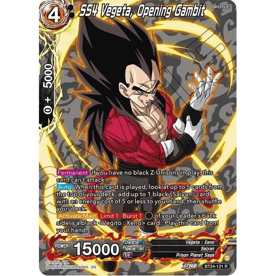 Dragon Ball Super: Masters SS4 Vegeta, Opening Gambit (Collector Booster Silver) (BT24 - 121) (Beyond Generations) by LAB7 Malta, Europe