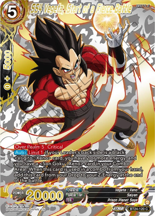 Dragon Ball Super: Masters - SS4 Vegeta, Start of a Fierce Battle (Collector Booster Gold) (BT24 - 120) (Beyond Generations)