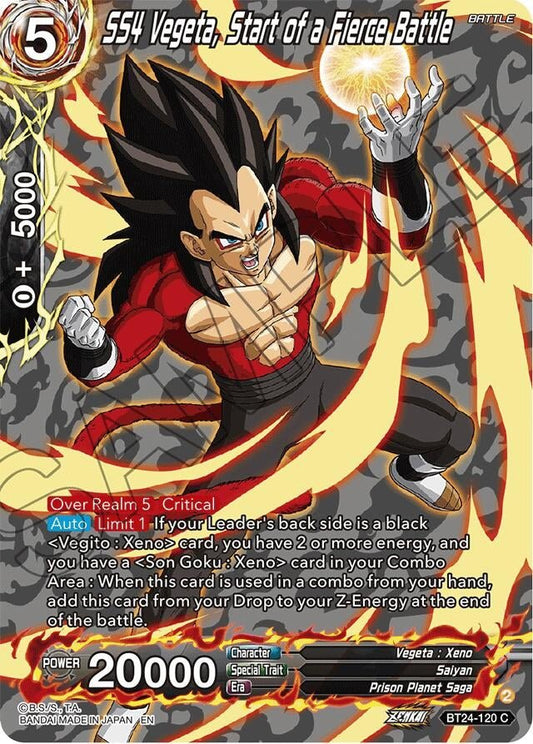Dragon Ball Super: Masters - SS4 Vegeta, Start of a Fierce Battle (Collector Booster Silver) (BT24 - 120) (Beyond Generations)