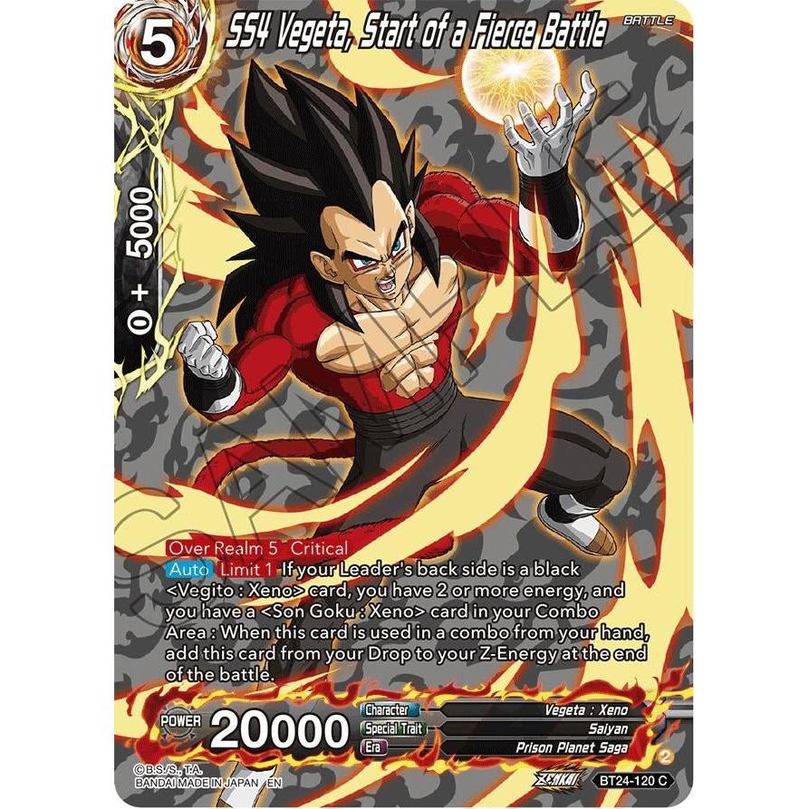 Dragon Ball Super: Masters SS4 Vegeta, Start of a Fierce Battle (Collector Booster Silver) (BT24 - 120) (Beyond Generations) by LAB7 Malta, Europe