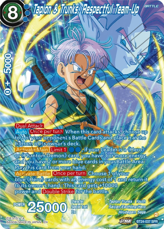 Dragon Ball Super: Masters - Tapion & Trunks, Respectful Team - Up (SPR) (BT24 - 037) (Beyond Generations)