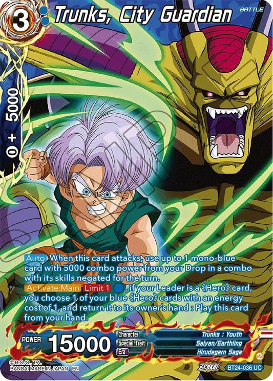 Dragon Ball Super: Masters - Trunks, City Guardian (Collector Booster Silver) (BT24 - 036) (Beyond Generations)