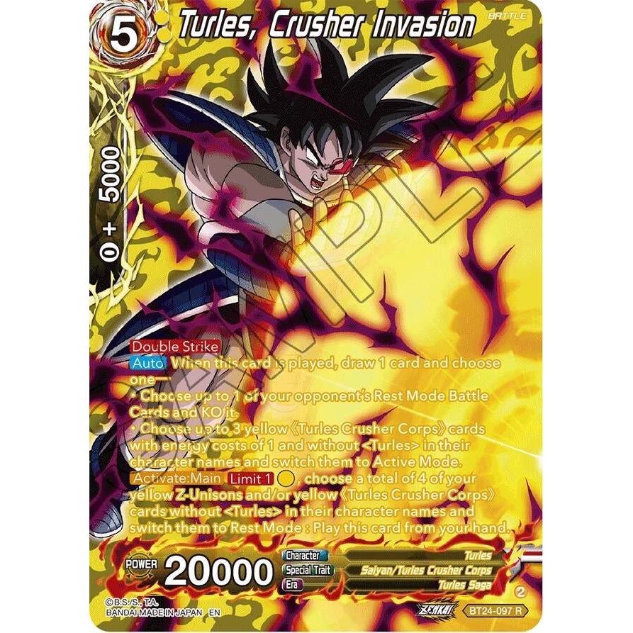 Dragon Ball Super: Masters Turles, Crusher Invasion (Collector Booster Silver) (BT24 - 097) (Beyond Generations) by LAB7 Malta, Europe