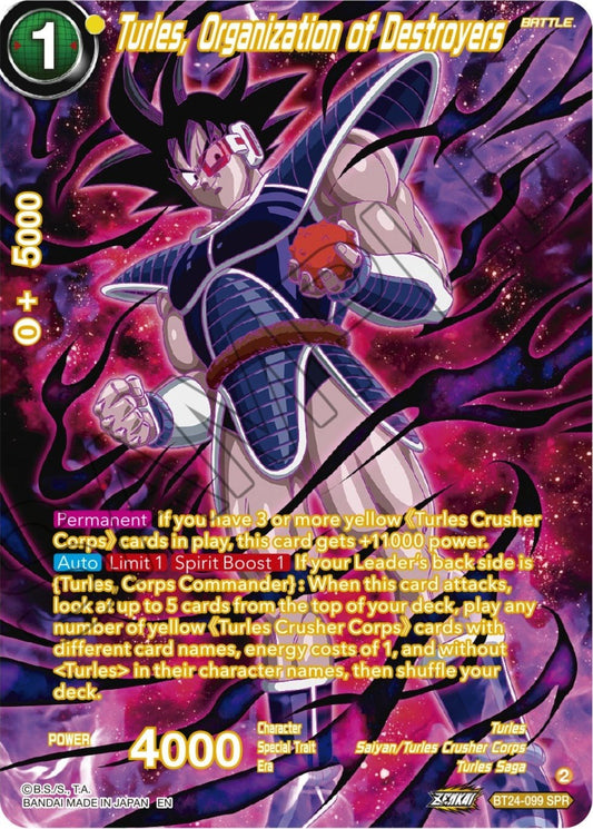 Dragon Ball Super: Masters - Turles, Organization of Destroyers (SPR) (BT24 - 099) (Beyond Generations)
