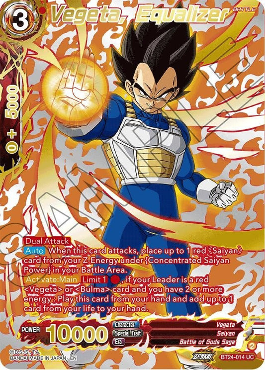 Dragon Ball Super: Masters - Vegeta, Equalizer (Collector Booster Gold) (BT24 - 014) (Beyond Generations)