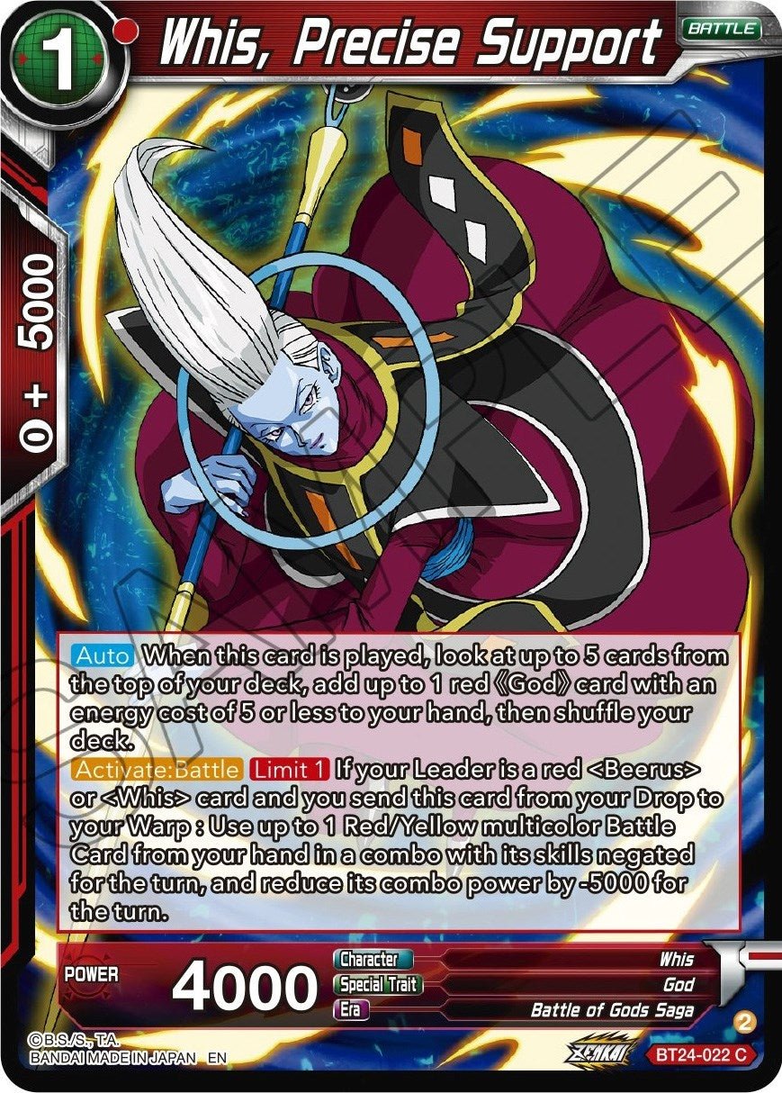 Dragon Ball Super: Masters - Whis, Precise Support (BT24 - 022) (Beyond Generations)
