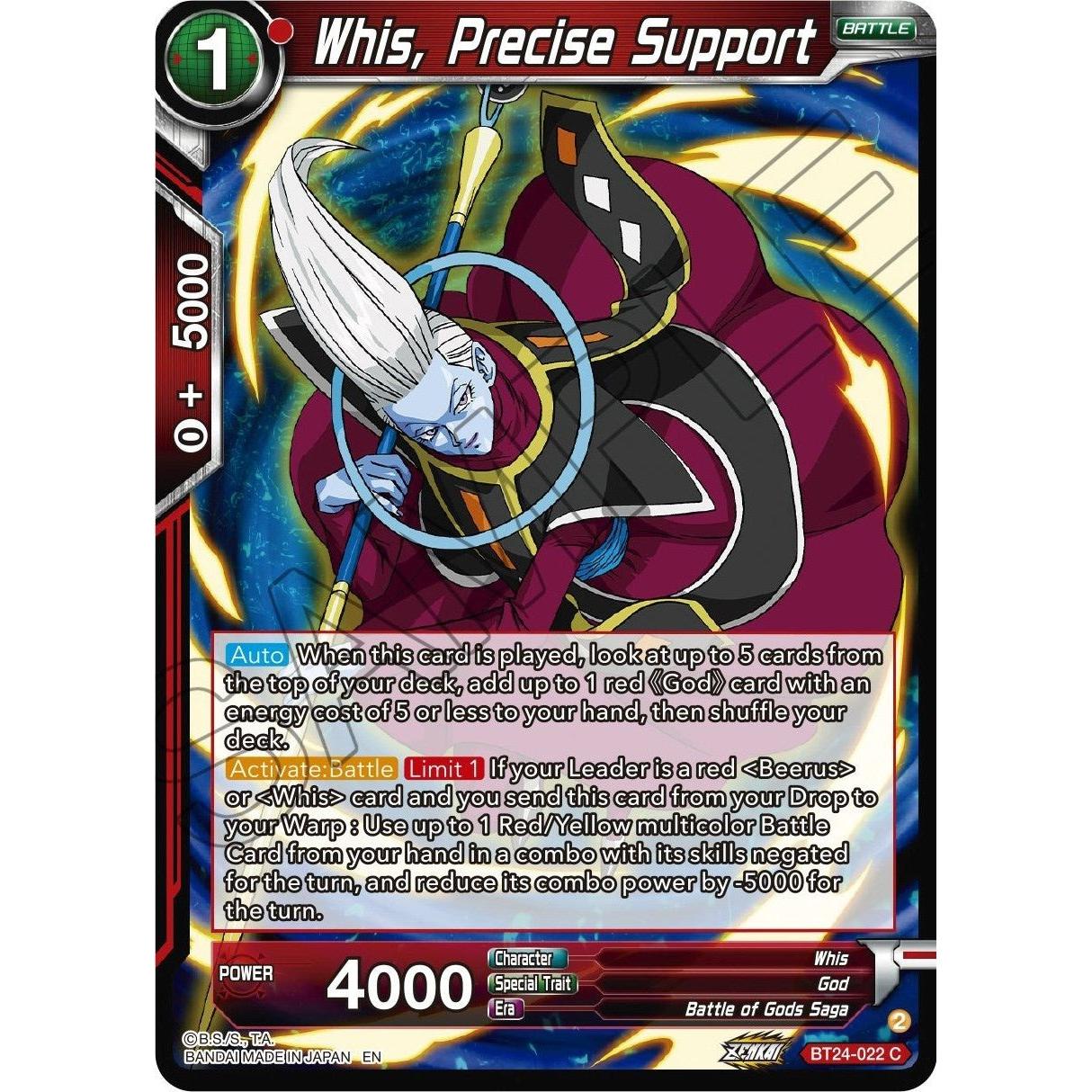 Dragon Ball Super: Masters Whis, Precise Support (BT24 - 022) (Beyond Generations) by LAB7 Malta, Europe