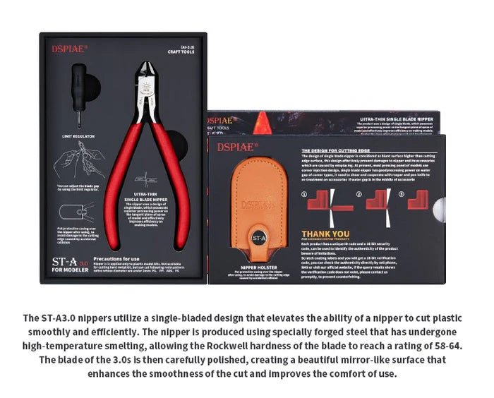 DSPIAE 120mm ST - A 3.0 Single Blade Nipper Craft Modelling Tools by LAB7 Malta, Europe