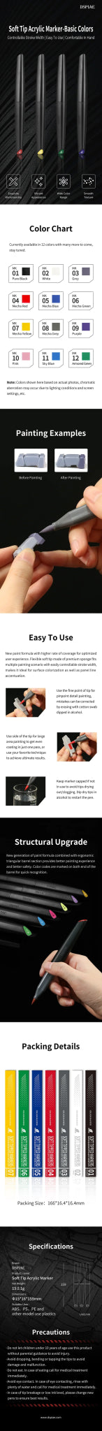 DSPIAE Soft Tip Acrylic Marker by LAB7 Malta, Europe