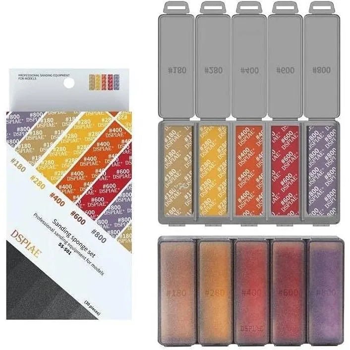 DSPIAE SS-S01 Hobby Sanding Sponge Starter Set & Accessory Storage Box 30 Pieces in Malta | LAB7