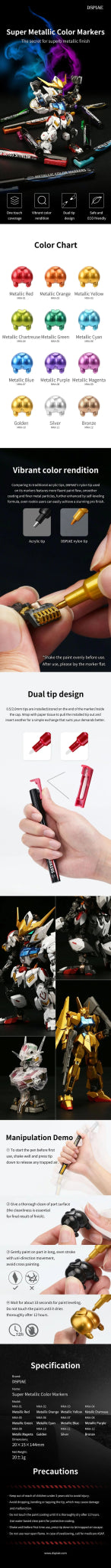 DSPIAE Super Metallic Colour Master Marker by LAB7 Malta, Europe