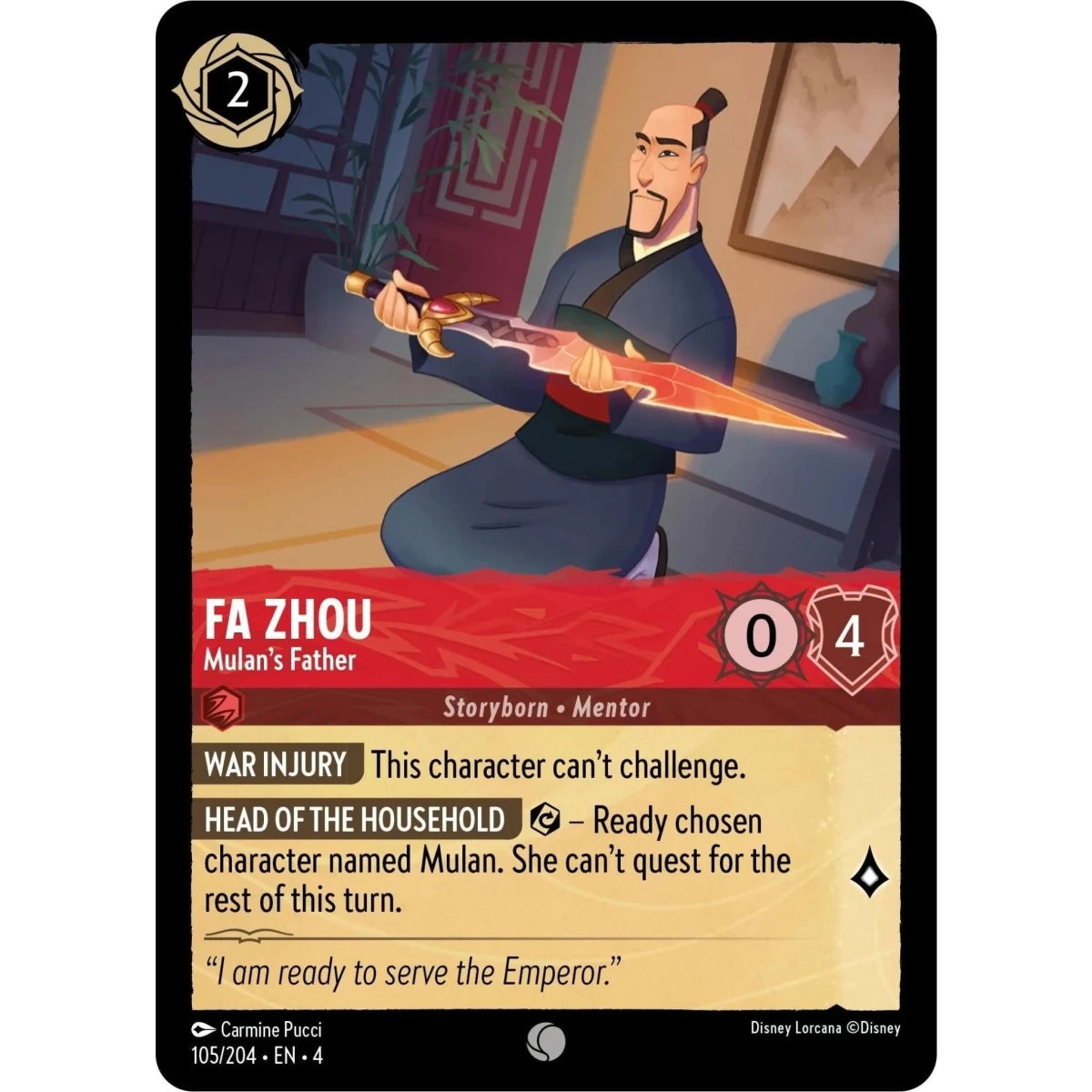 Fa Zhou - Mulan's Father (105/204) (Ursula's Return) in Malta | LAB7