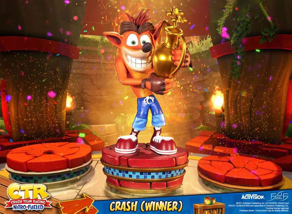 First 4 Figures Crash Team Racing Nitro - Fuelled Statue Crash (Winner) 46 cm by LAB7 Malta, Europe