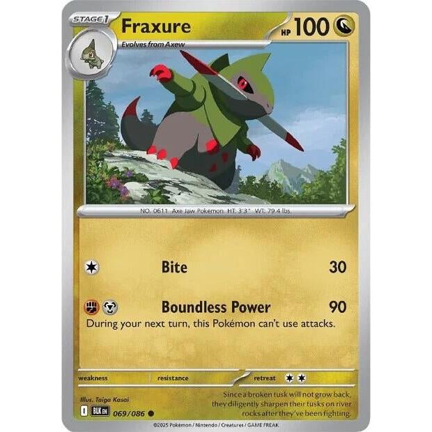 Pokemon Fraxure (069/086) (SV: Black Bolt) by LAB7 Malta, Europe