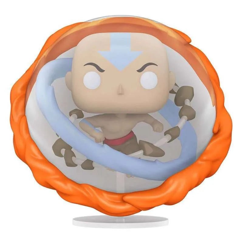 Funko Pop Aang in Avatar State 6-inch vinyl figure surrounded by a translucent orange elemental sphere.