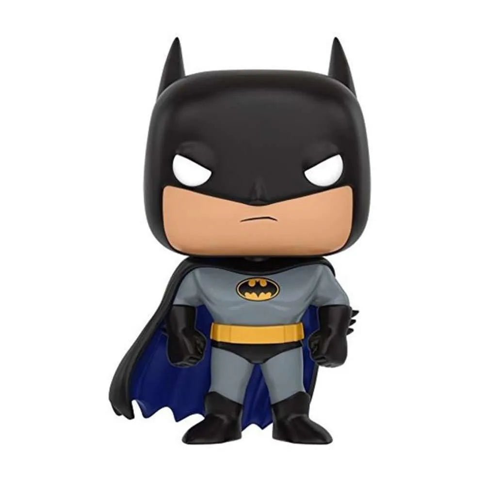 Funko Batman The Animated Series POP! figure #152 featuring a grey suit, yellow utility belt, and blue-lined cape.