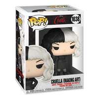 Funko Cruella Making Art vinyl figure in its branded display box, showing the character with iconic black and white hair.