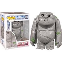 Earth Giant Funko Pop! vinyl figure with a speckled grey stone texture and green moss accents next to its box.