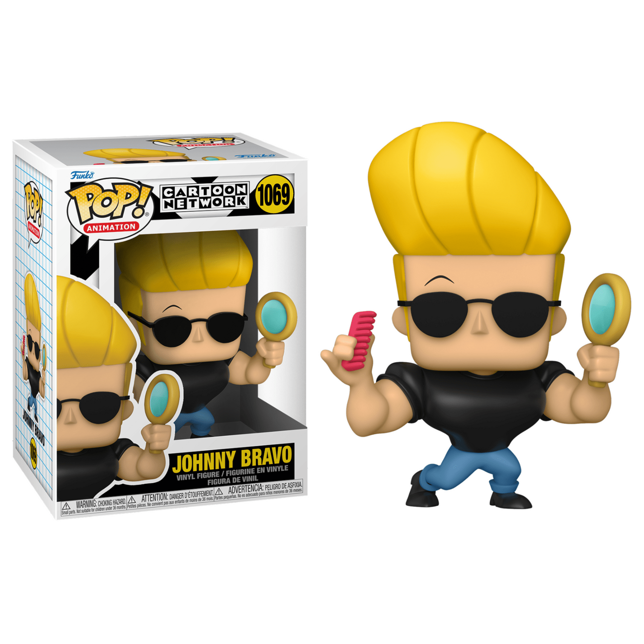 Funko JOHNNY BRAVO - POP N° 1069 - Johnny w/Mirror & Comb in Malta | LAB7
